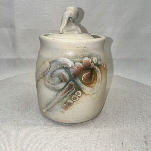 Stunning Studio Pottery Honey/Jelly/Jam Jar Signed By Artist